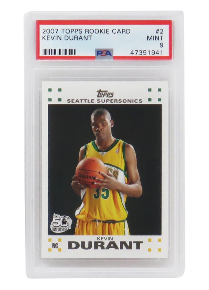 Kevin Durant (Supersonics) 2007 Topps Basketball #2 RC Rookie Card - PSA 9 MINT