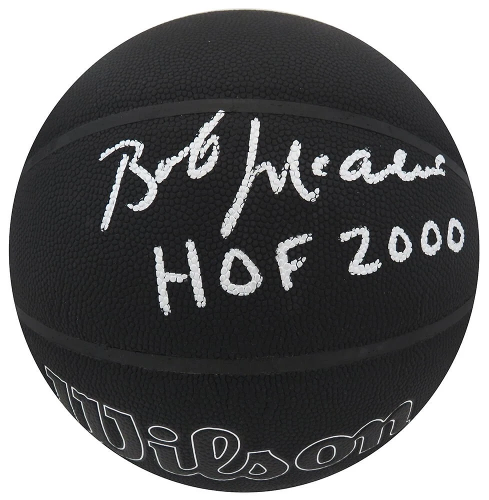 Bob McAdoo Signed Wilson I/O Black NBA 75th  Logo Basketball w/HOF 2000 -SS COA