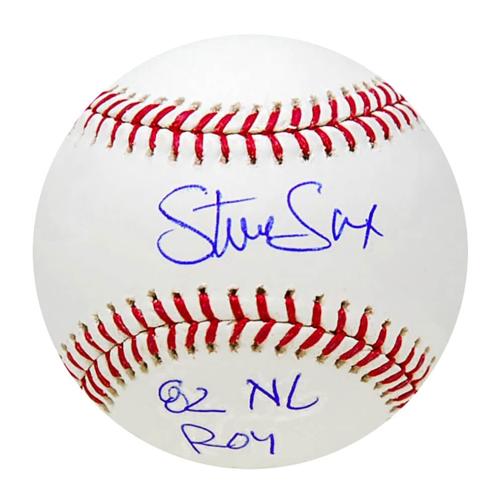 Steve Sax Signed Rawlings MLB Baseball w/82 NL ROY - (SCHWARTZ SPORTS COA)