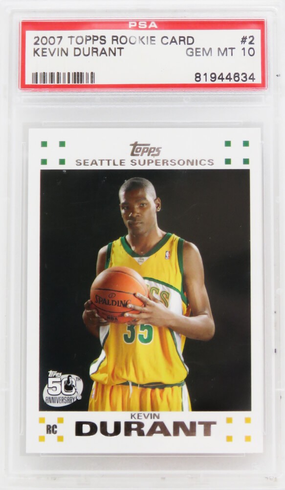 Kevin Durant (Supersonics) 2007 Topps Basketball #2 RC Rookie Card PSA 10 GEM MT