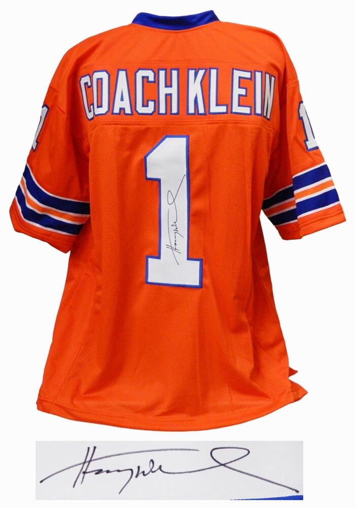 HENRY WINKLER SIGNED COACH KLEIN ORANGE CUSTOM FOOTBALL JERSEY COLLECTIBLE MEMORABILIA