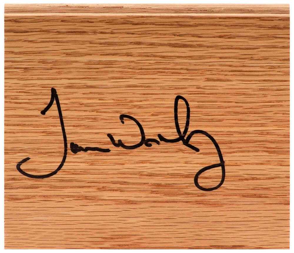 James Worthy (LOS ANGELES LAKERS) Signed 5×6 Floor Piece - (SCHWARTZ COA)