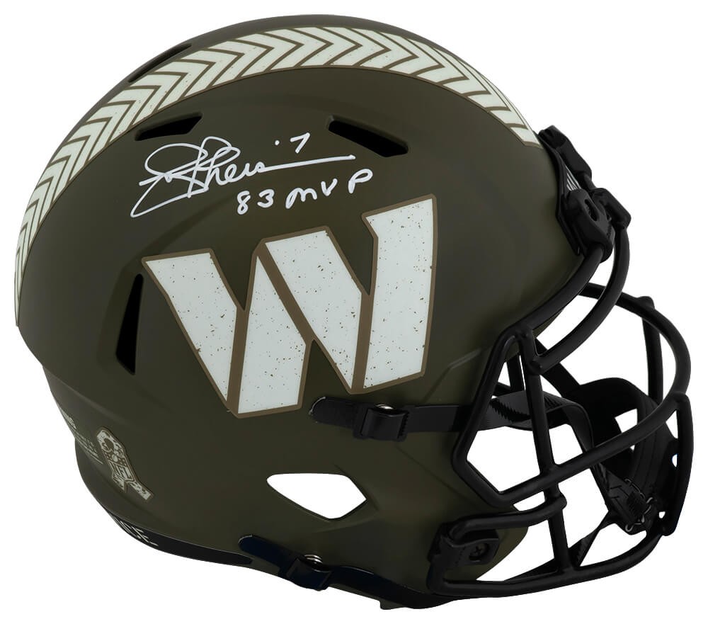 Joe Theismann Signed Commanders SALUTE Riddell F/S Rep Helmet w/MVP - (SS COA)