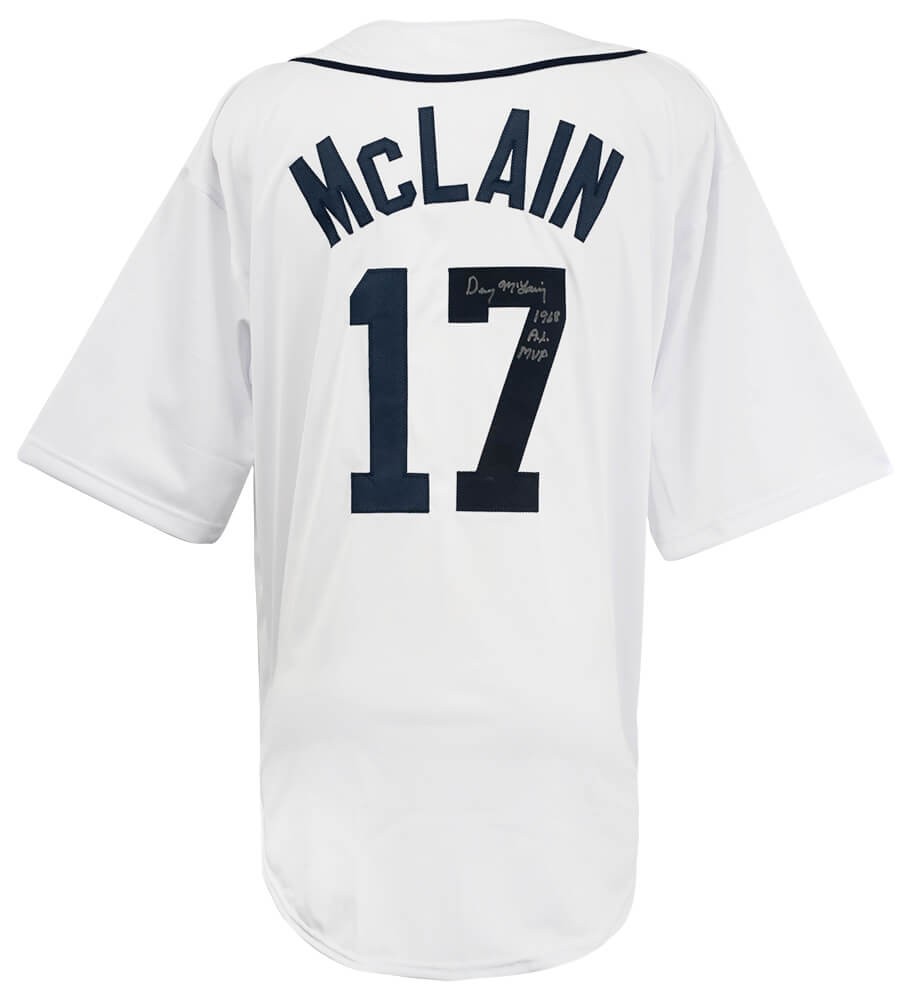 Denny McLain Signed White Custom Baseball Jersey w/1968 AL MVP - (SCHWARTZ COA)