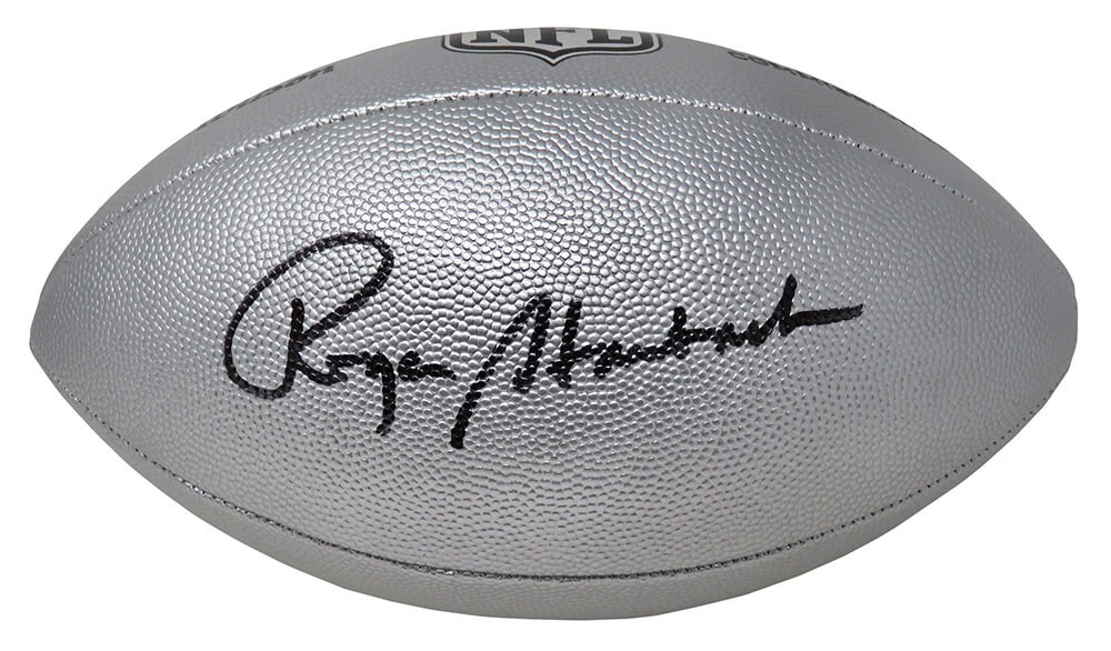 Roger Staubach Signed Wilson Duke Silver NFL Full Size Replica Football - SS