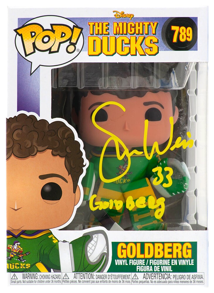 SHAUN WEISS SIGNED THE MIGHTY DUCKS GOLDBERG FUNKO POP DOLL #789 -(SCHWARTZ COA) COLLECTIBLE MEMORABILIA