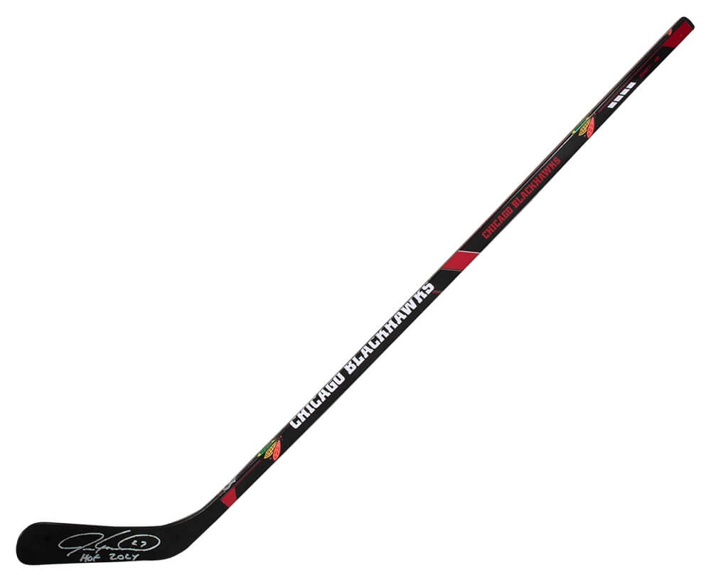 Jeremy Roenick Signed Blackhawks Logo 48In Franklin Hockey Stick w/HOF -(SS COA)