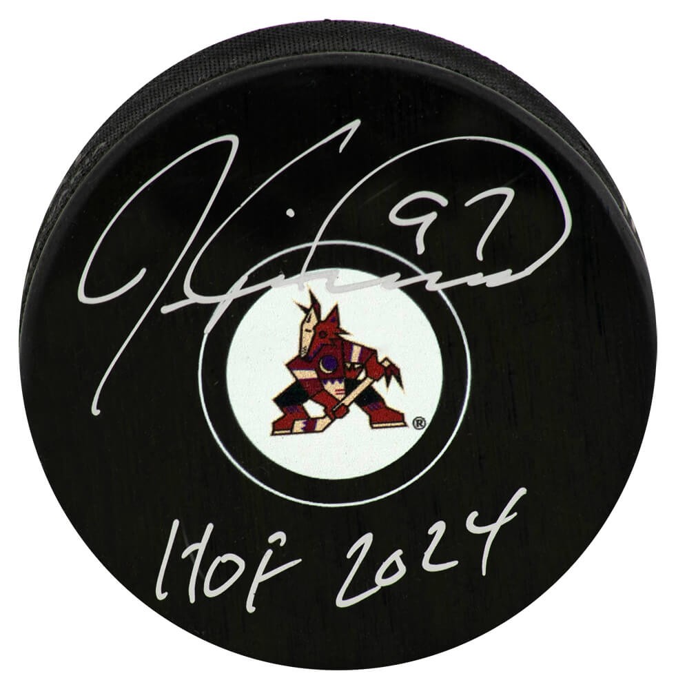 Jeremy Roenick Signed Arizona Coyotes Logo Hockey Puck w/HOF 2024 - (SS COA)