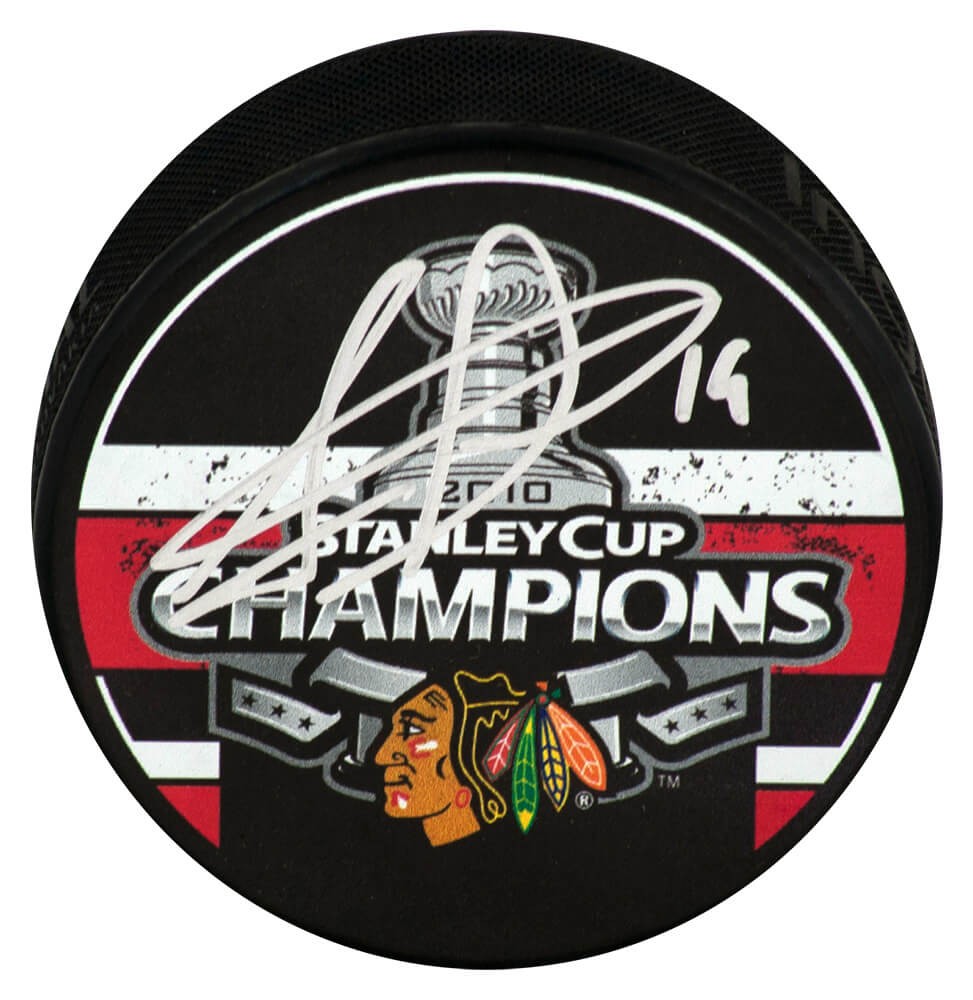 Jonathan Toews Signed Blackhawks 2010 Stanley Cup Champs Hockey Puck - (SS COA)