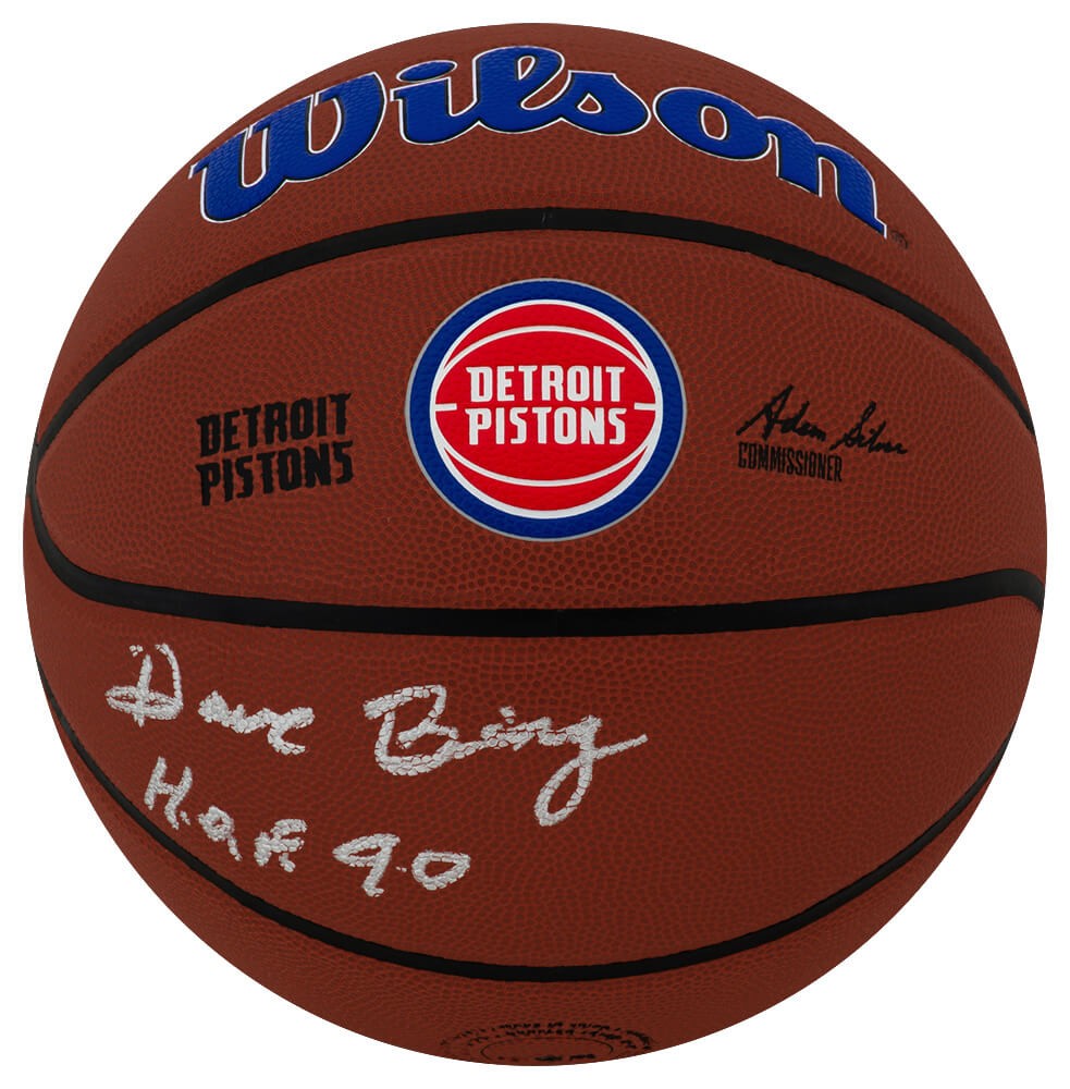 Dave Bing Signed Pistons Logo Wilson Alliance NBA Basketball w/HOF 1990 (SS COA)