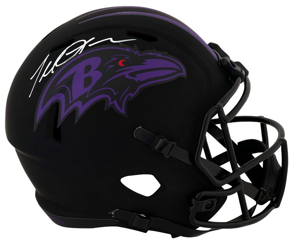 Terrell Suggs Signed Ravens ECLIPSE Riddell Full Size Replica Helmet - (SS COA)