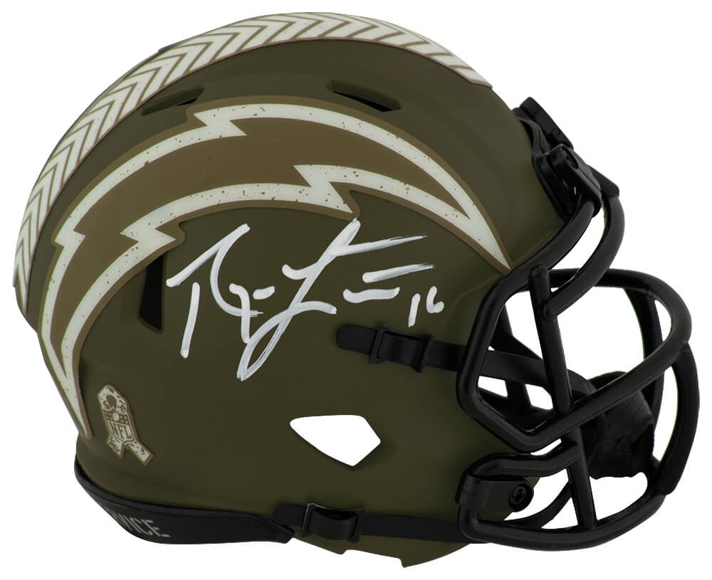 Ryan Leaf Signed Chargers SALUTE Riddell Speed Mini Helmet - (SCHWARTZ COA)