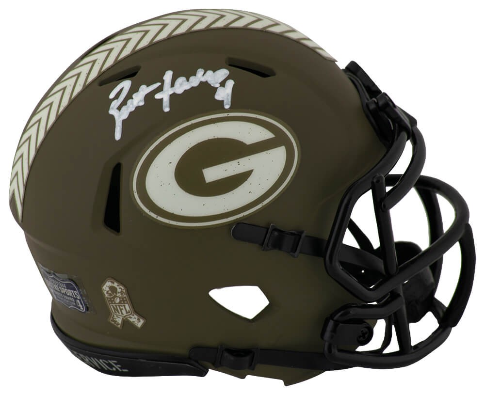 Brett Favre Signed Packers SALUTE Riddell Speed Mini Helmet -(SCHWARTZ COA)
