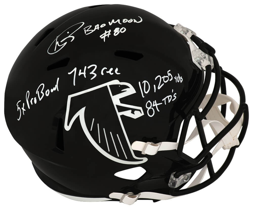Andre Rison Signed Falcons T/B (90-02) Riddell F/S Rep Helmet w/5-Insc -(SS COA)
