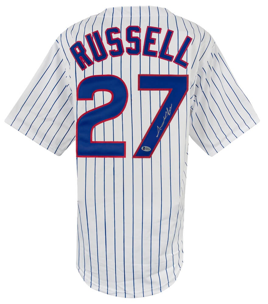 Addison Russell (CUBS) Signed White Custom Baseball Jersey - (BECKETT COA)