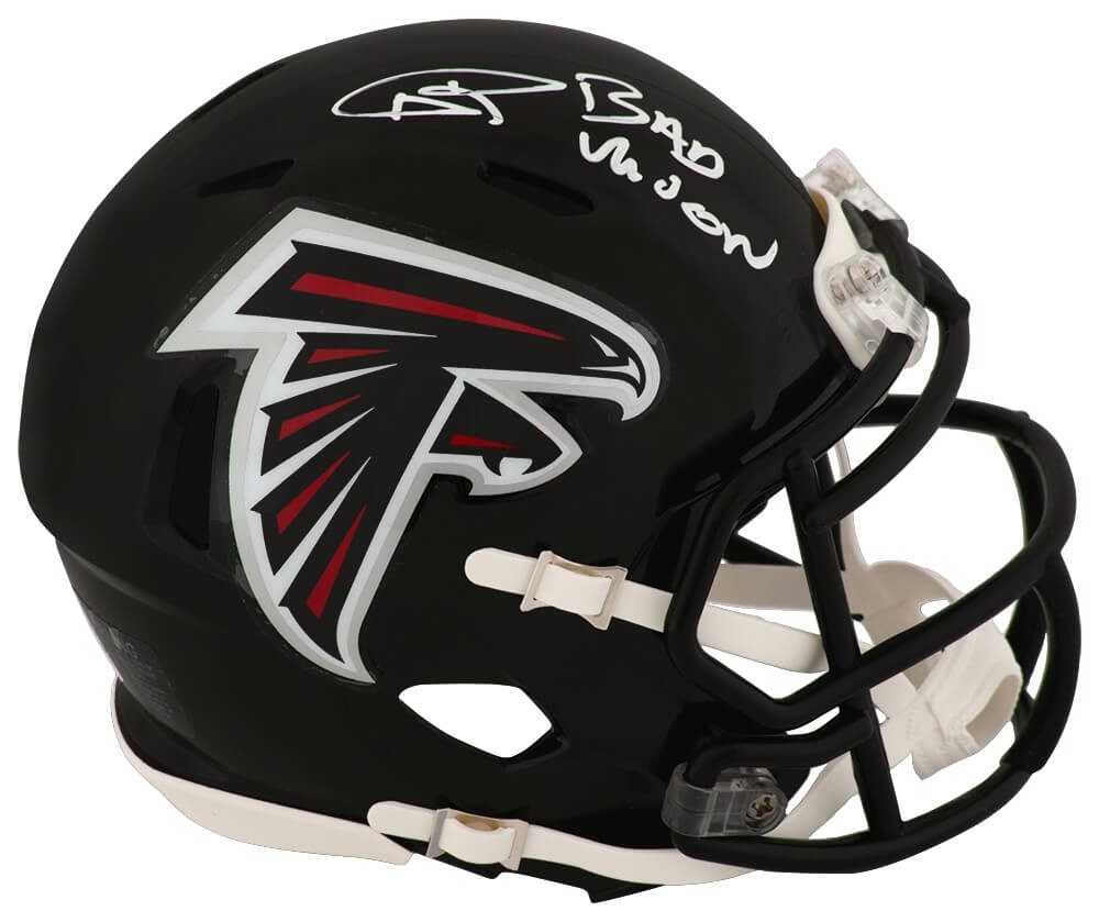 Andre Rison Signed Falcons T/B (03-19) Riddell Mini Helmet w/Bad Moon -(SS COA)