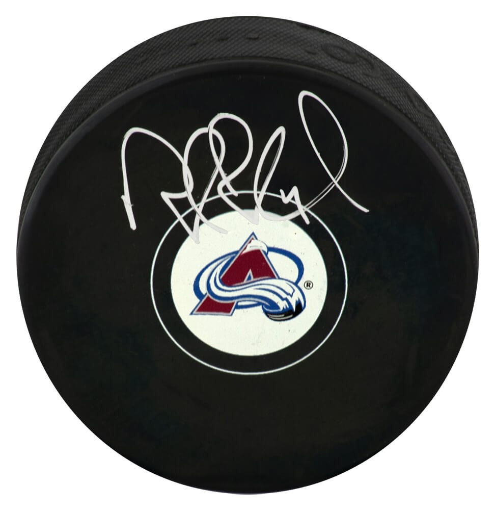 Rob Blake Signed Colorado Avalanche Logo Hockey Puck - (SCHWARTZ COA)
