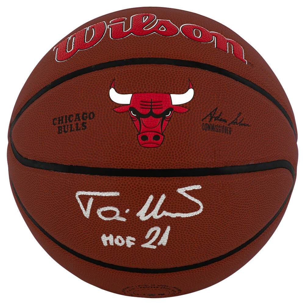 Toni Kukoc Signed Bulls Logo Wilson Alliance NBA Basketball w/HOF'21 - (SS COA)
