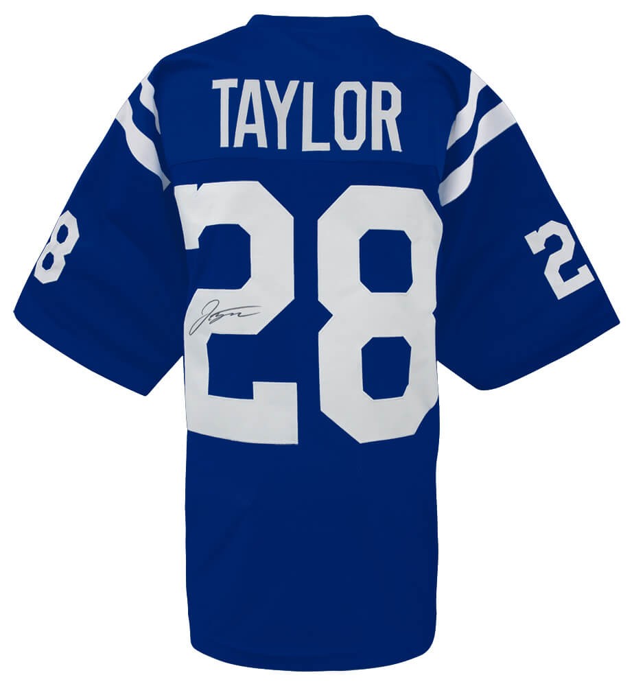 Jonathan Taylor (COLTS) Signed Blue Custom Football Jersey - (SCHWARTZ COA)