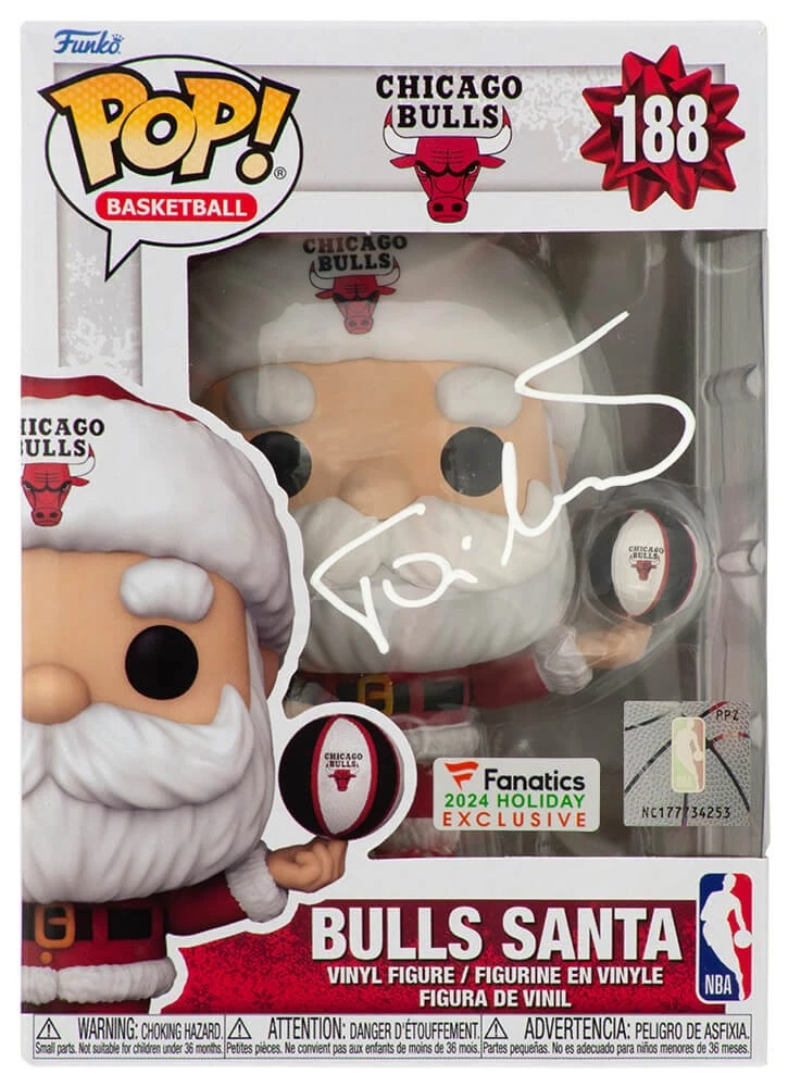 Toni Kukoc Signed Chicago Bulls SANTA Funko Pop Doll #188 - (SCHWARTZ COA)