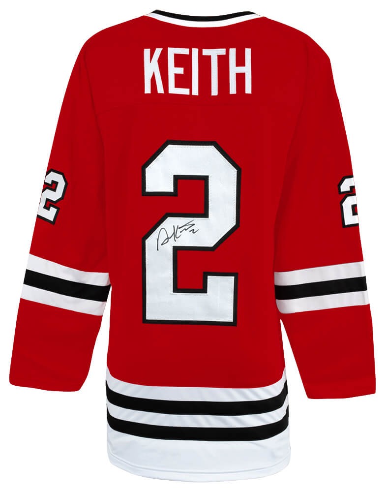 Duncan Keith Signed Red Custom Long Sleeve Hockey Jersey - (SCHWARTZ COA)