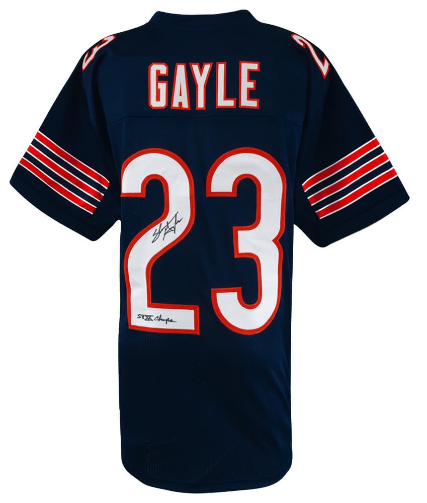 Shaun Gayle Signed Navy Custom Football Jersey w/SB XX Champs - (SCHWARTZ COA)