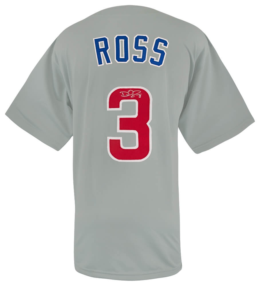 David Ross Signed Grey Custom Style Baseball Jersey - (SCHWARTZ COA)