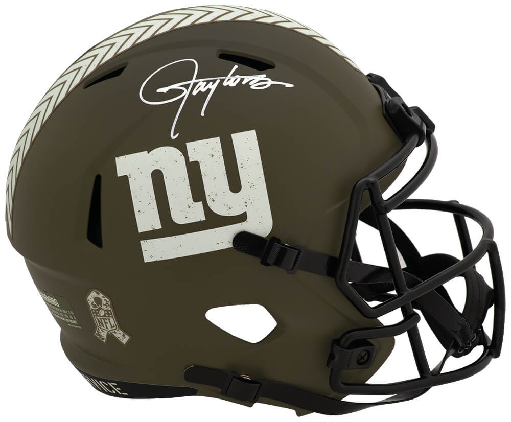 Lawrence Taylor Signed Giants SALUTE Riddell F/S Replica Helmet - (SCHWARTZ COA)