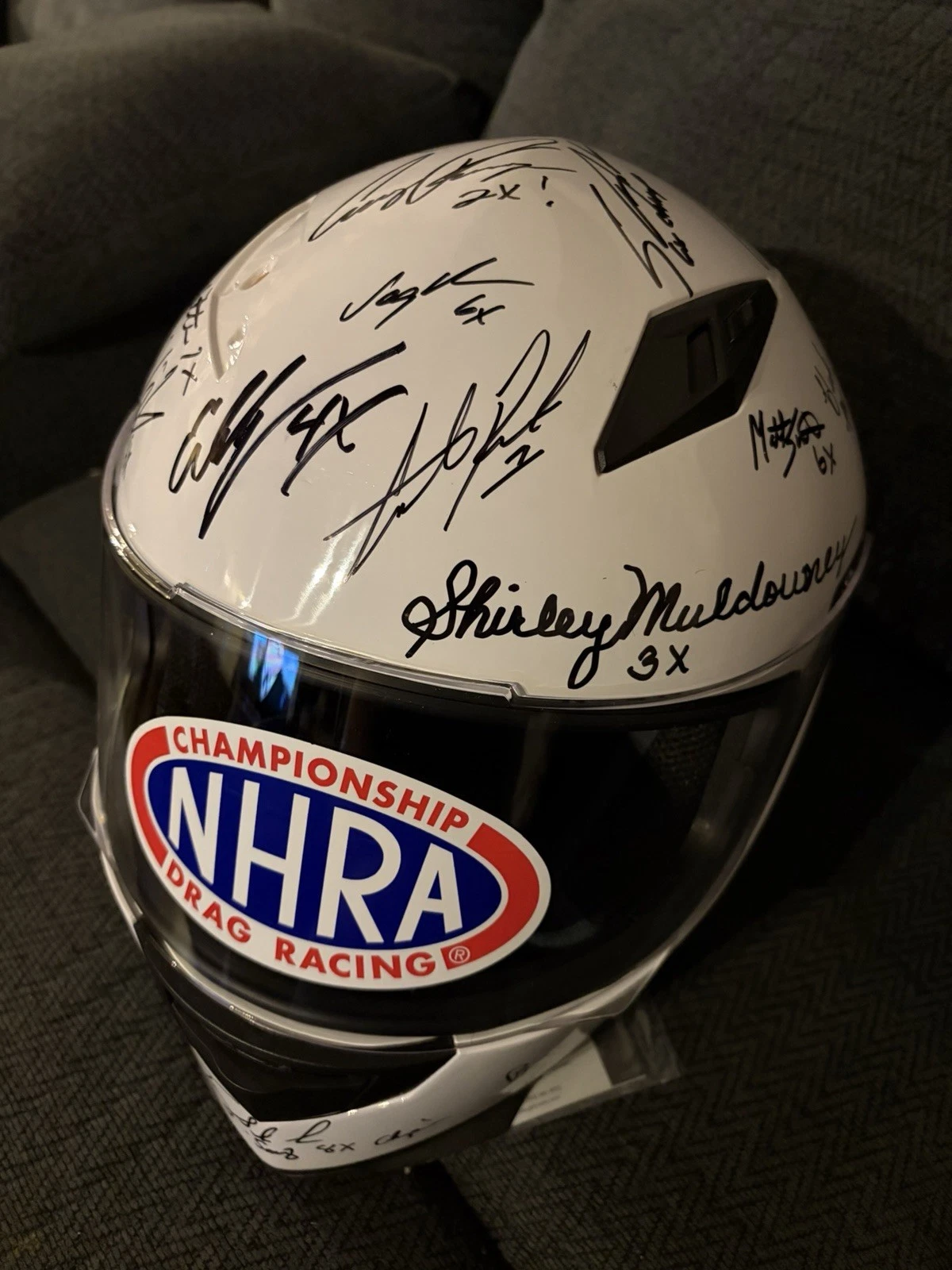 26 NHRA Legends Signed Full Size Helmet Shirley Muldowney John Brittany Force +