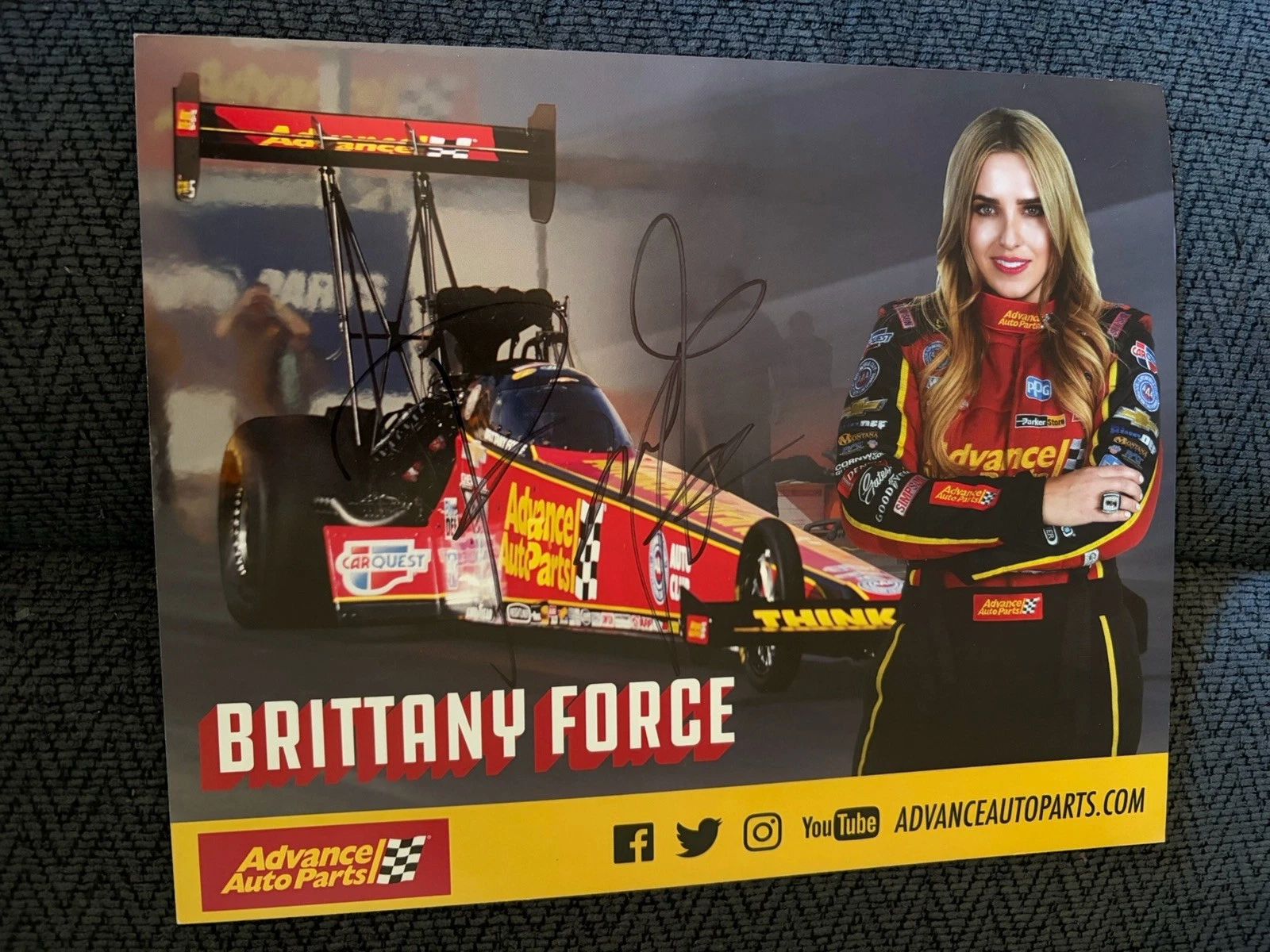 Brittany Force Signed Promo Hero Card Nhra Drag Racing Autographed