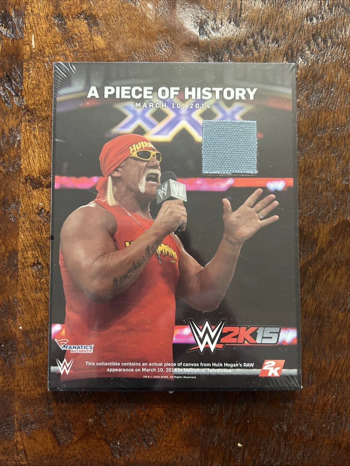 WWE 2K15 HULK HOGAN A PIECE OF HISTORY RAW MAT FANATICS AUTHENTIC PLAQUE NEW