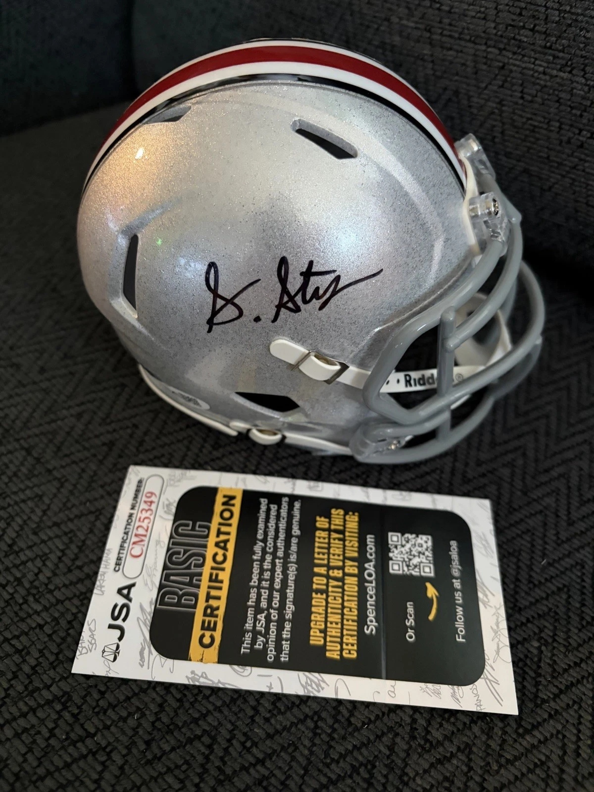 Sonny Styles Signed Mini Helmet Ohio State Buckeyes JSA Authentication COA