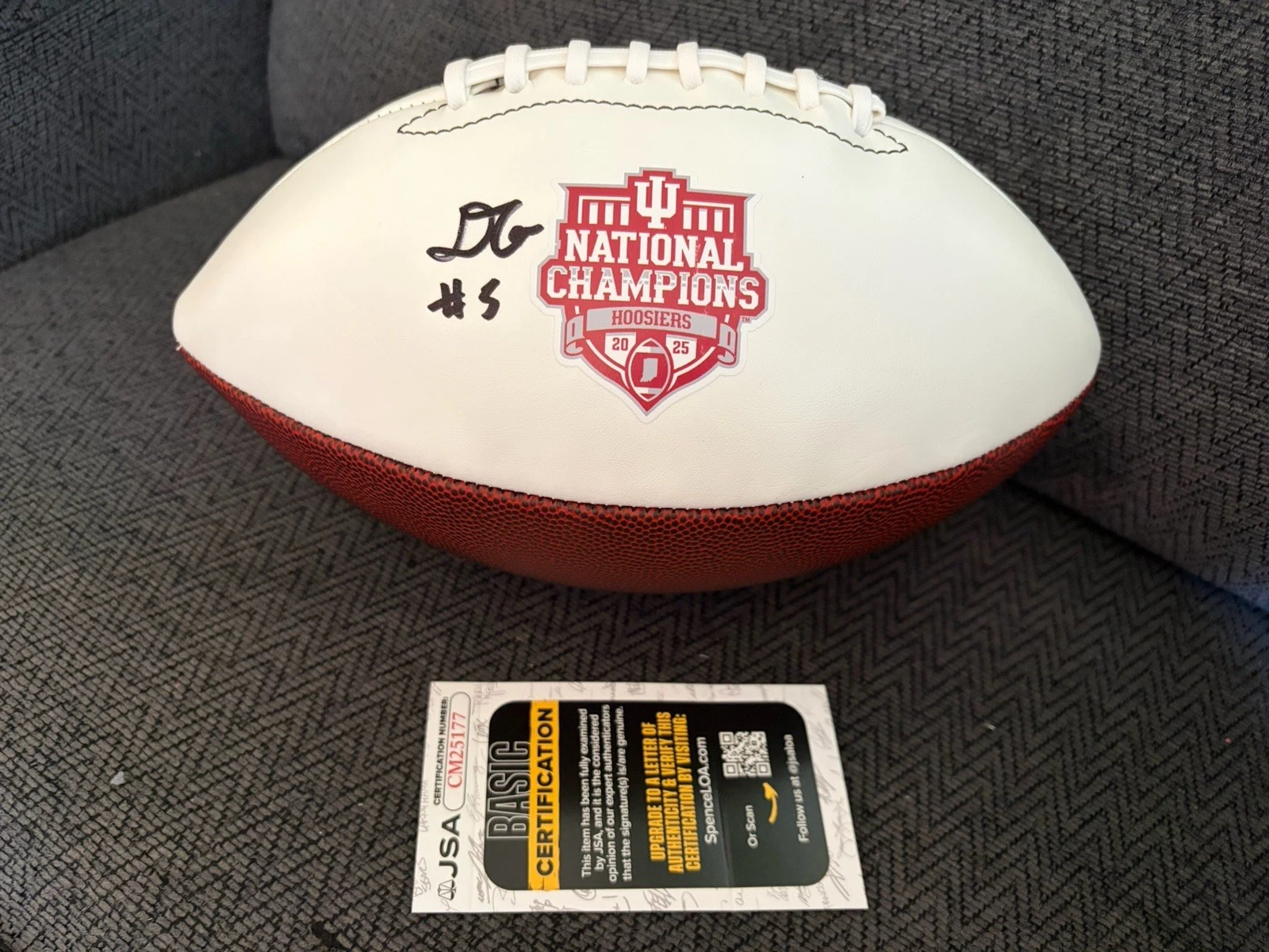 D'Angelo Ponds Signed Nfl Football JSA Authentication COA Indiana Hoosiers IU