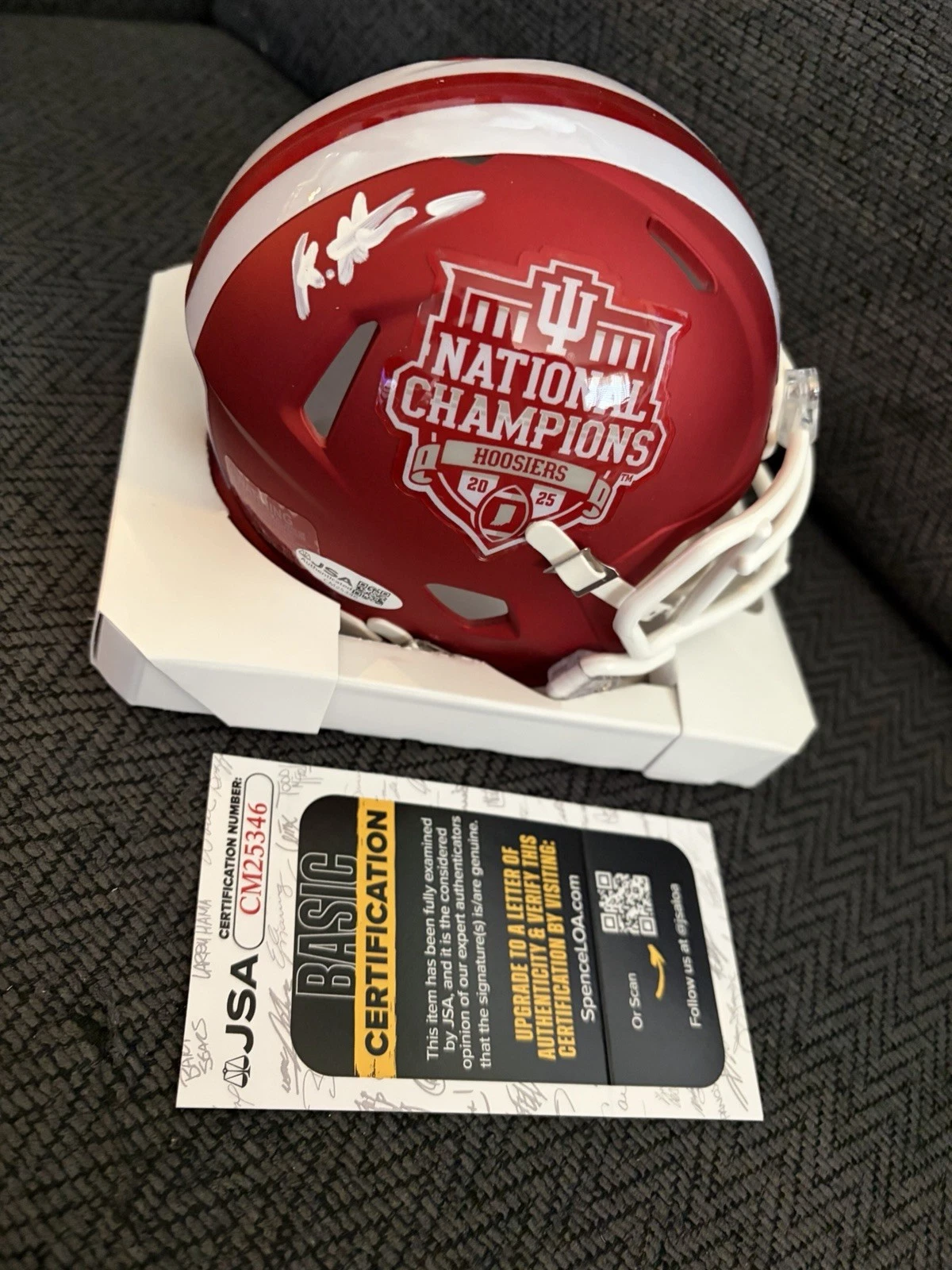 Roman Hemby Signed Mini Helmet JSA Authenticated COA Indiana Hoosiers Champs