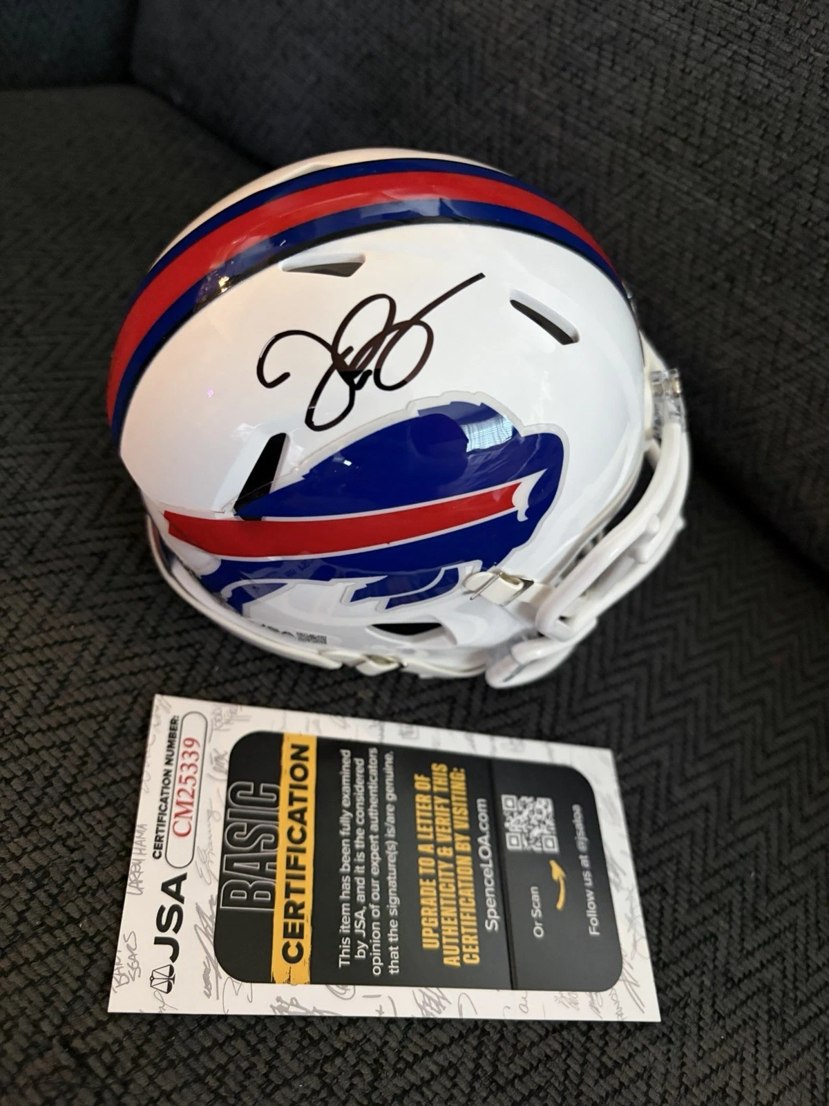 Joe Brady Signed Bills Mini Helmet JSA Authentication COA Buffalo
