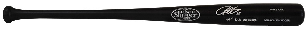 Derrek Lee Signed Louisville Slugger Black Pro Baseball Bat w/WS Champs (SS COA)