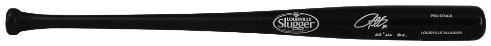 Derrek Lee Signed Louisville Slugger Black Pro Baseball Bat w/05 NL BC -(SS COA)