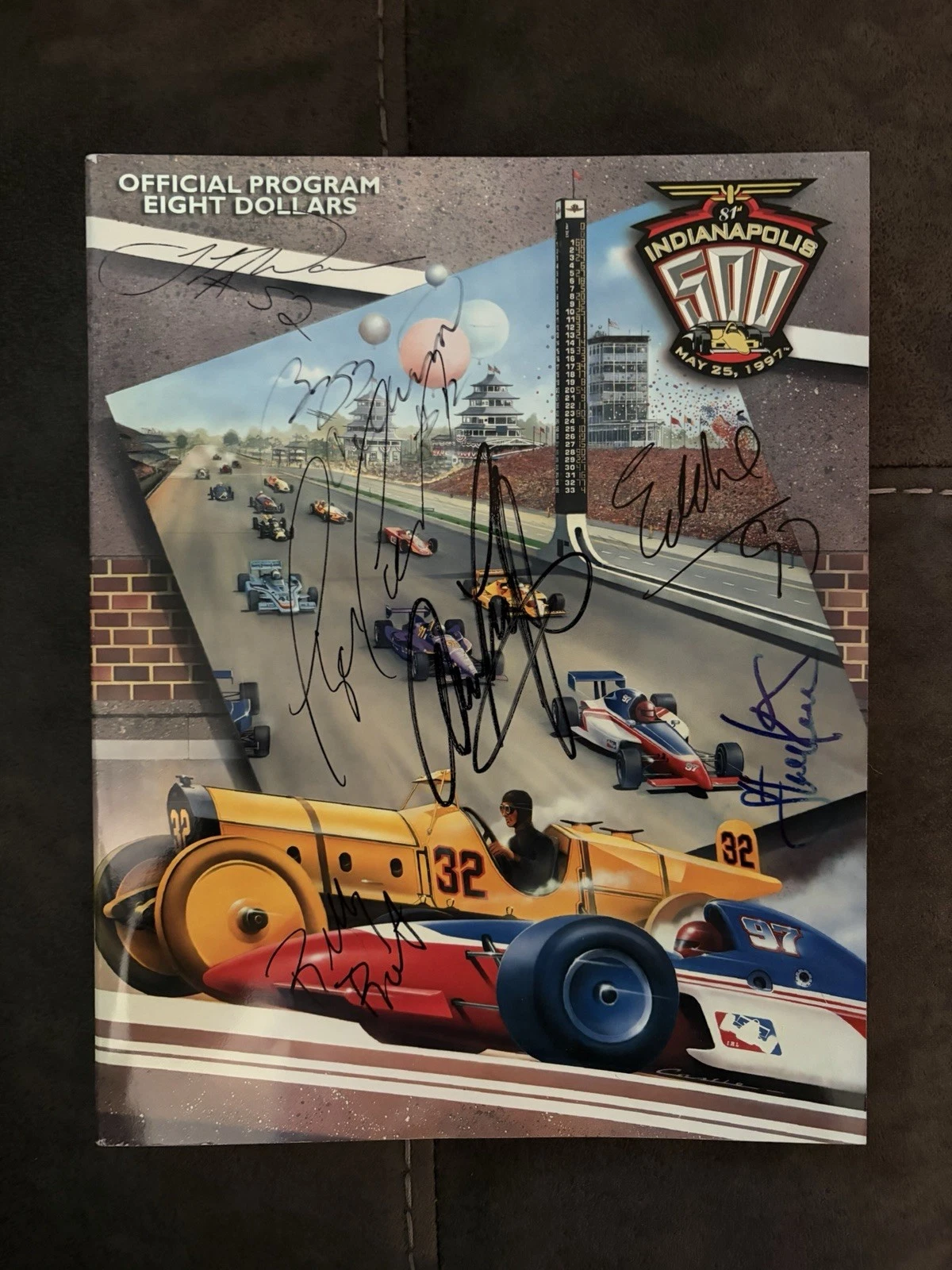 1997 Indy 500 Program Signed By Winner Arie Luyendyk Indianapolis Steve Kinser +