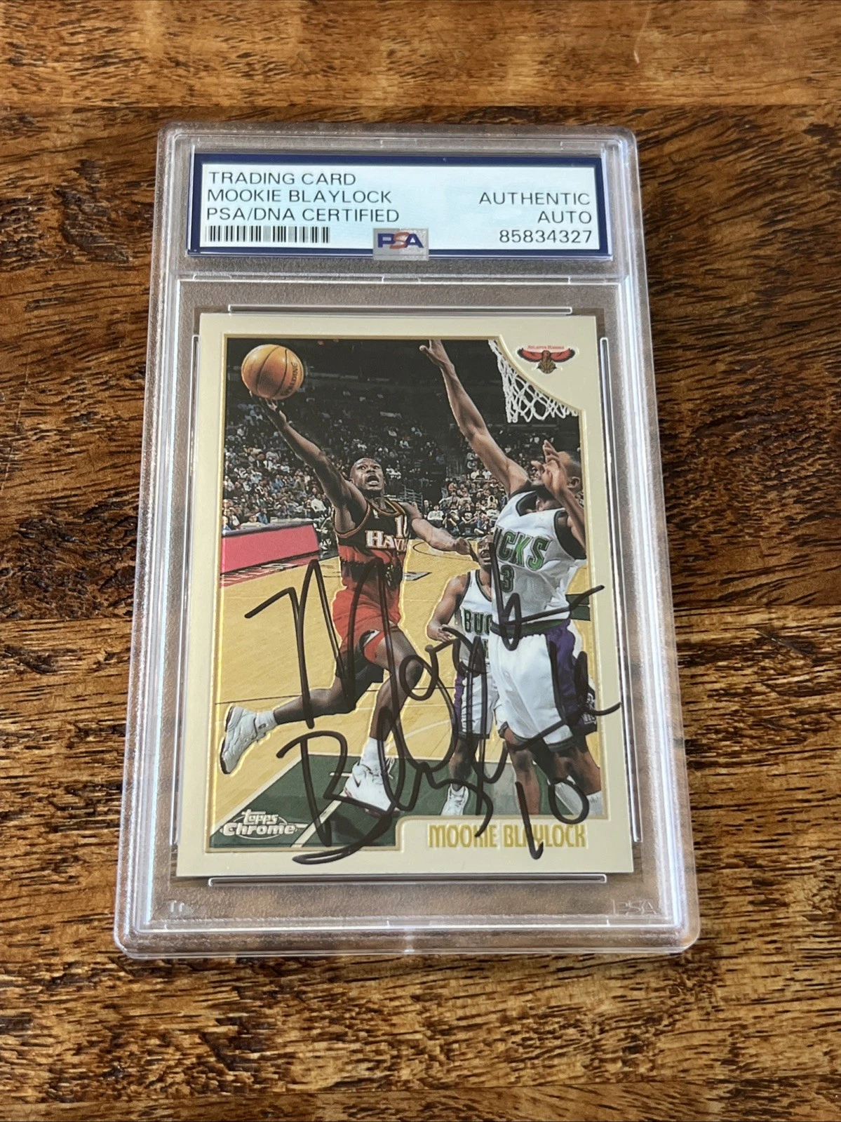 Mookie Blaylock IP Signed Topps Chrome Card Psa Dna  Slab Autographed Hawks