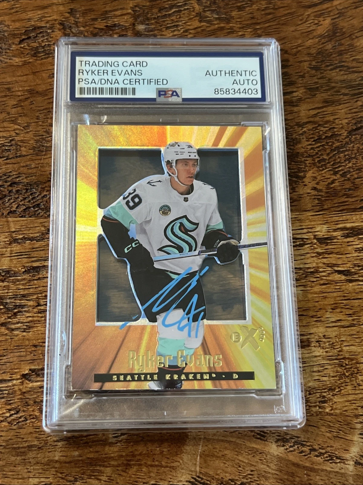 Ryker Evans IP Signed Skybox E-X 2000 RC Card PSA DNA Slab Kraken Autographed