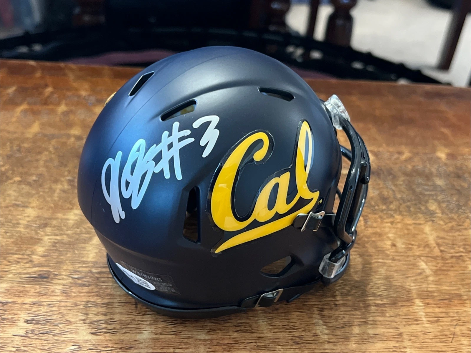 Jaron-Keawe Sagapolutele Signed Cal Golden Bears Mini Helmet JSA Coa Autographed