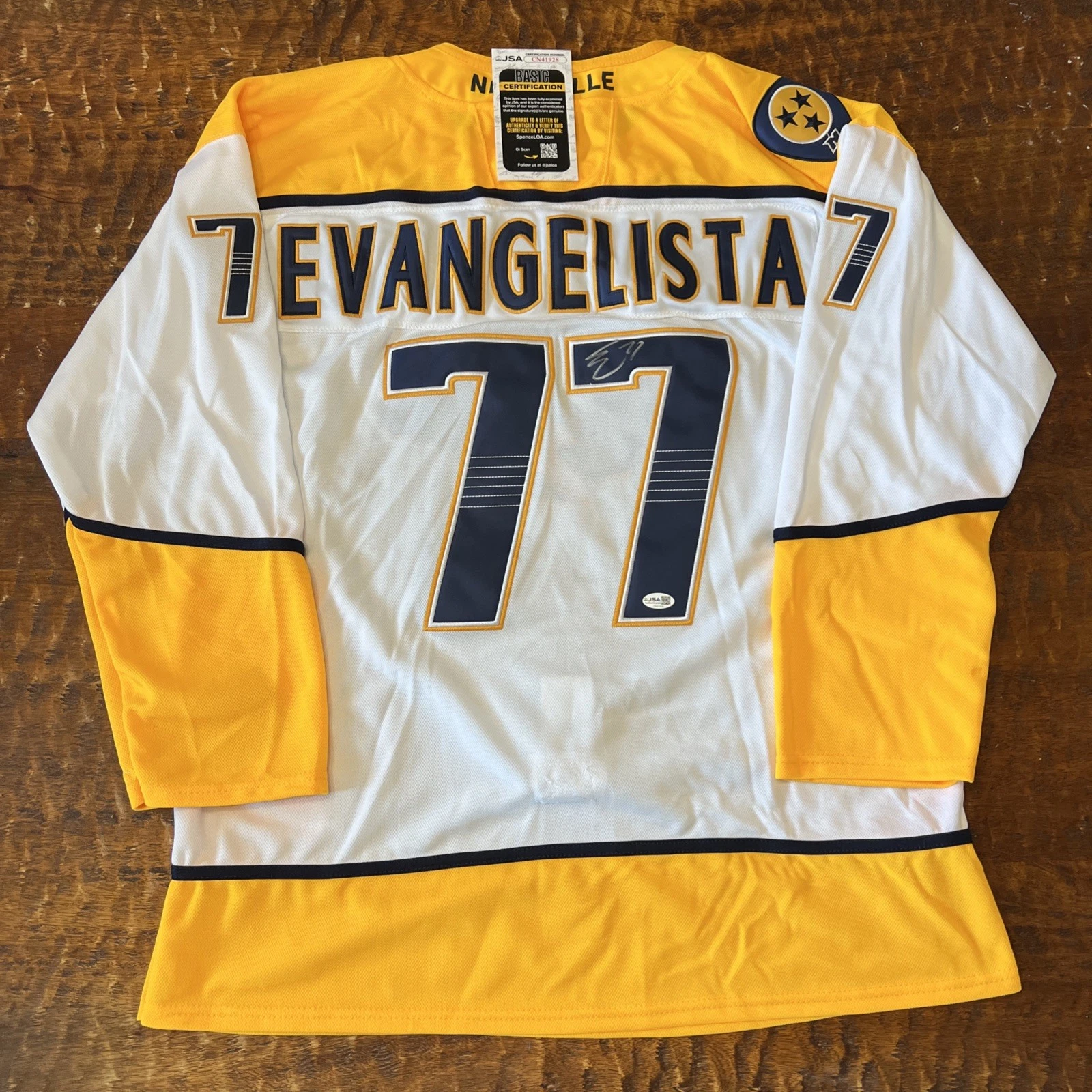 Luke Evangelista Signed Nashville Predators Jersey JSA Coa Autographed