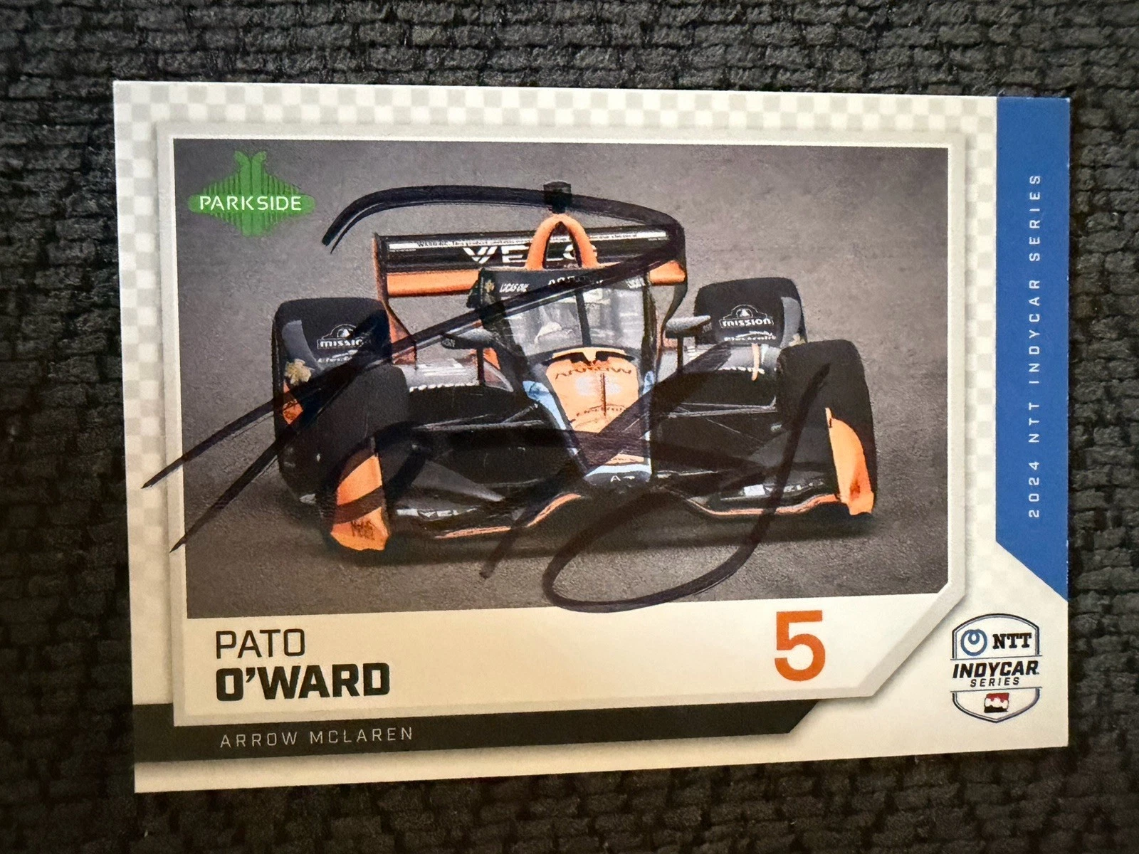 2024 Parkside Indy Car Trading Card 500 Signed Pato O'ward Patricio