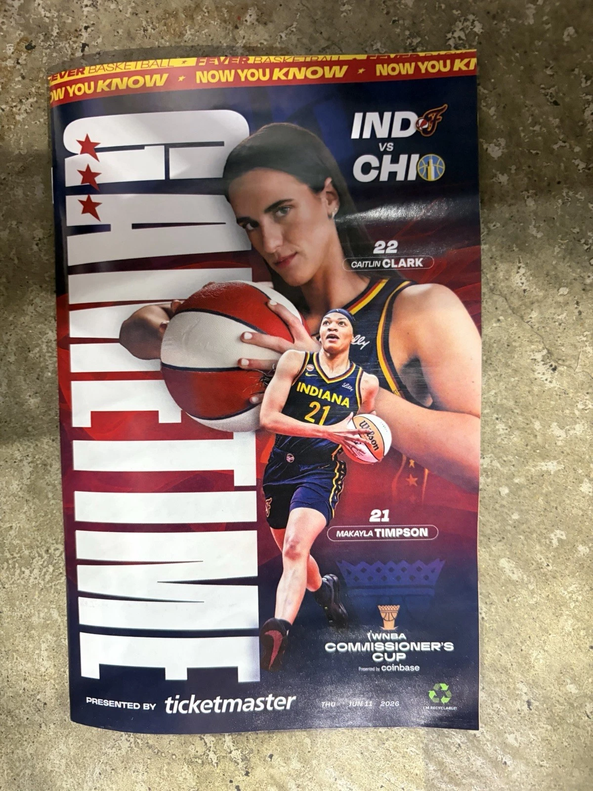 June 11, 2026 Indiana Fever Gametime Program Caitlin Clark Makayla Timpson