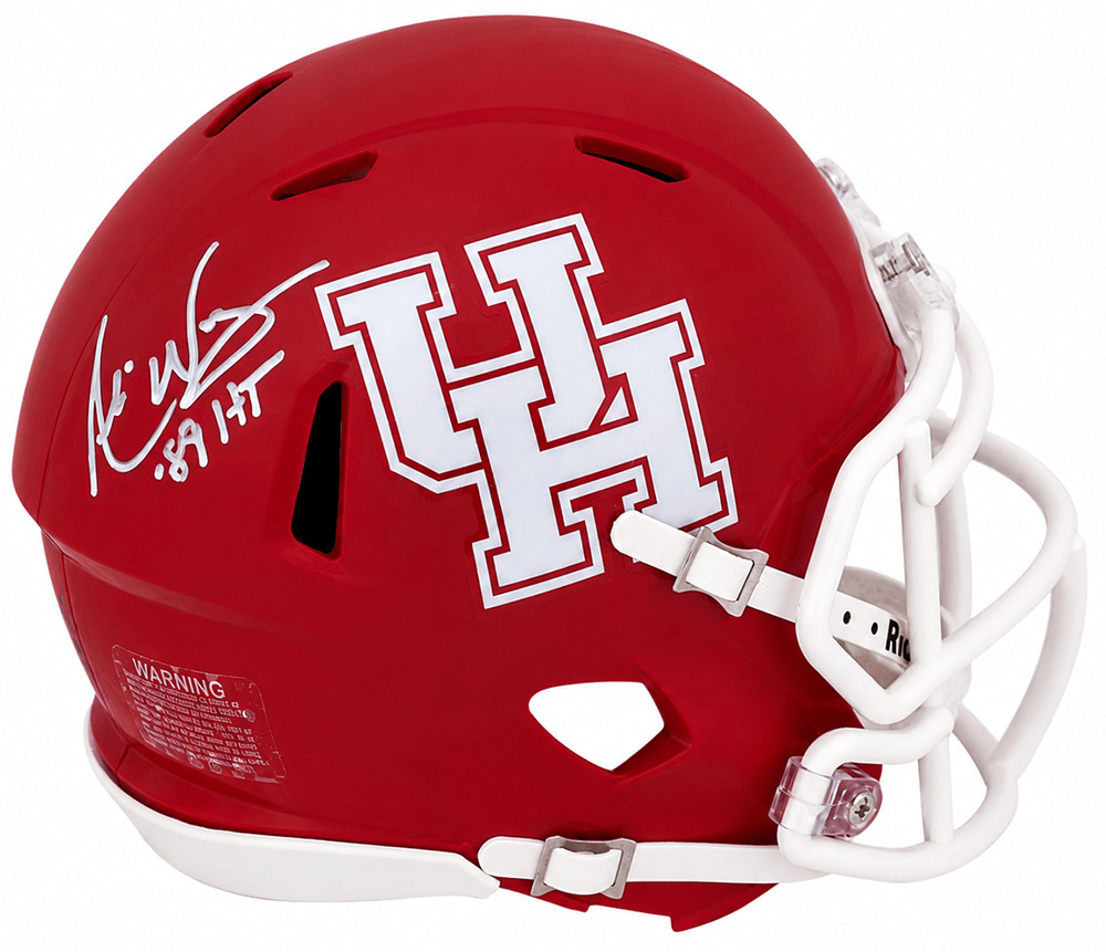 Andre Ware Signed Houston Riddell Speed Mini Helmet w/89'HT - (SCHWARTZ COA)