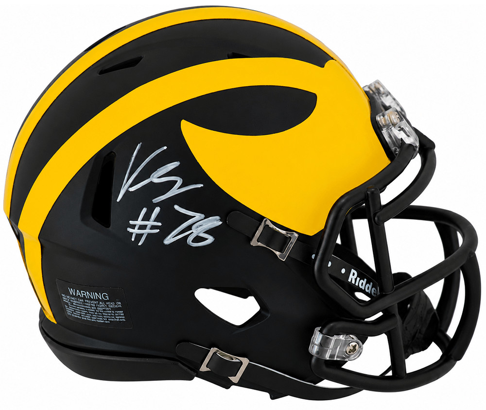 Kenneth Grant Signed Michigan Wolverines Riddell Speed Mini Helmet - (SS COA)