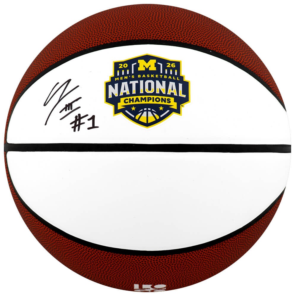 Trey McKenney Signed Michigan 2026 National Champs White Logo Basketball -SS COA