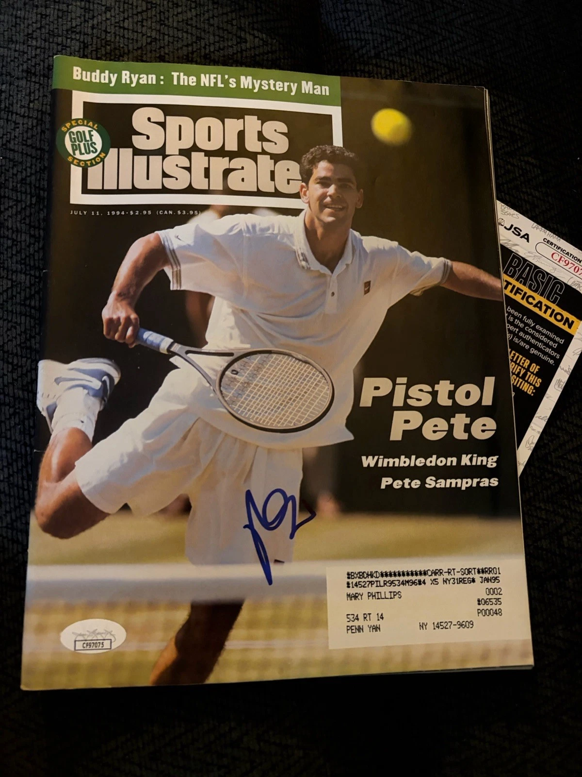 Pete Sampras Signed Sports Illustrated Magazine JSA Authentication July 11, 1994