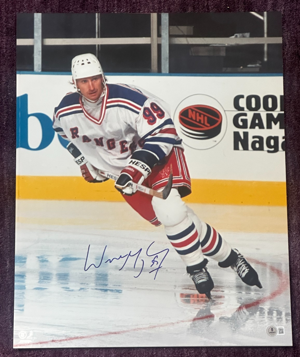 WAYNE GRETZKY Signed New York RANGERS 16x20 PHOTO Beckett Authenticated (BAS)