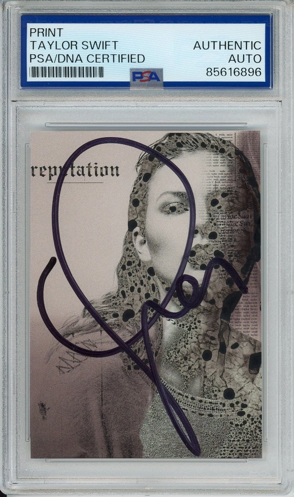 TAYLOR SWIFT Signed Reputation Album Print Cut PSA DNA COA Autograph *SMUDGE*